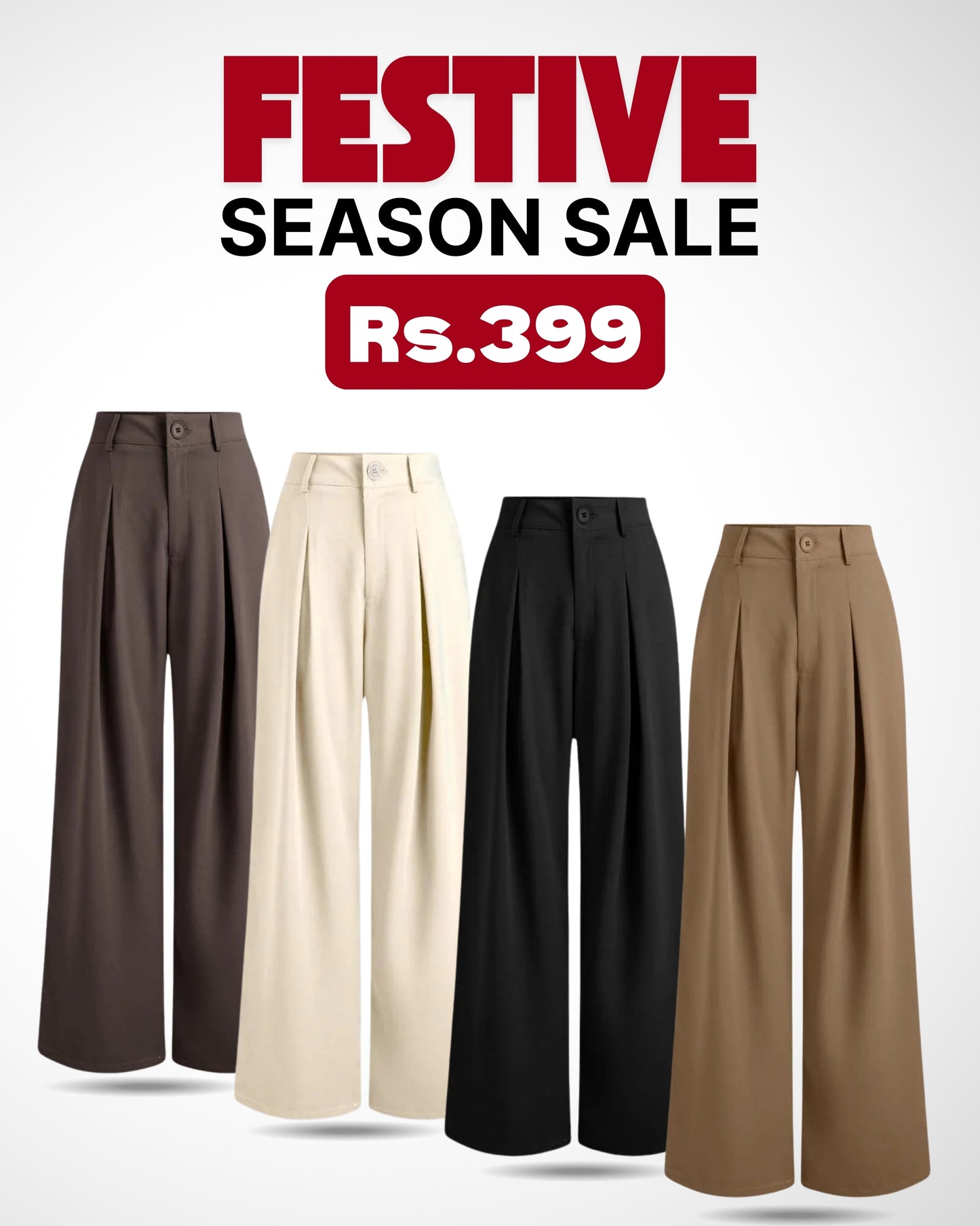 PACK OF 4 KOREAN PANTS SET | NAVRATRI SALE | 30 DAYS RETURN POLICY